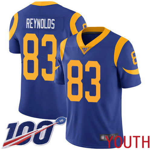 Los Angeles Rams Limited Royal Blue Youth Josh Reynolds Alternate Jersey NFL Football #83 100th Season Vapor Untouchable->los angeles rams->NFL Jersey